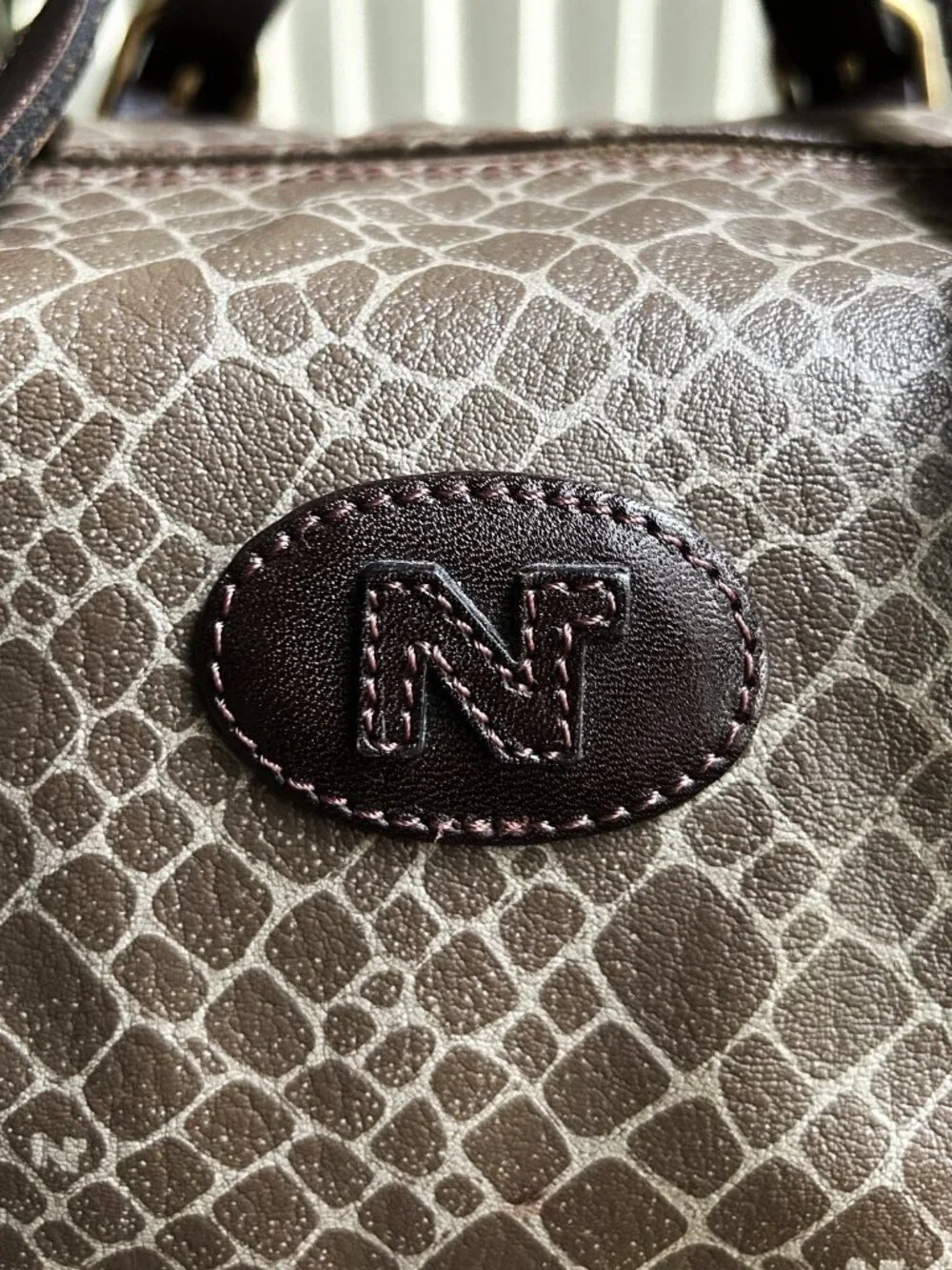 NINA RICCI Boston Bag, Brown, Gray